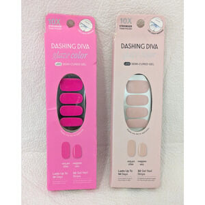2 Dashing Diva Glaze Color Led Semi Cured Gel Strips Magenta Madness Aristocrat